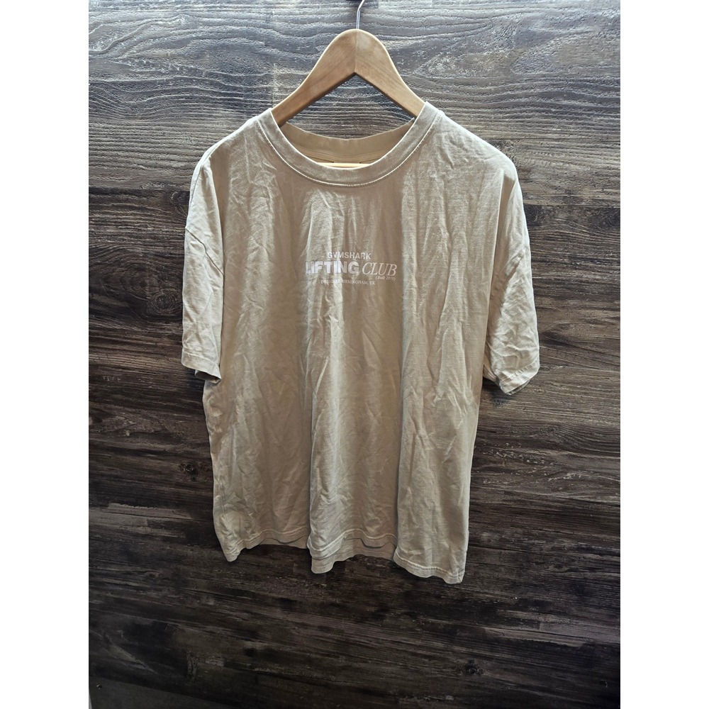 Gymshark Mens Lifting Club Graphic T-Shirt Tan Beige Large Birmingham UK